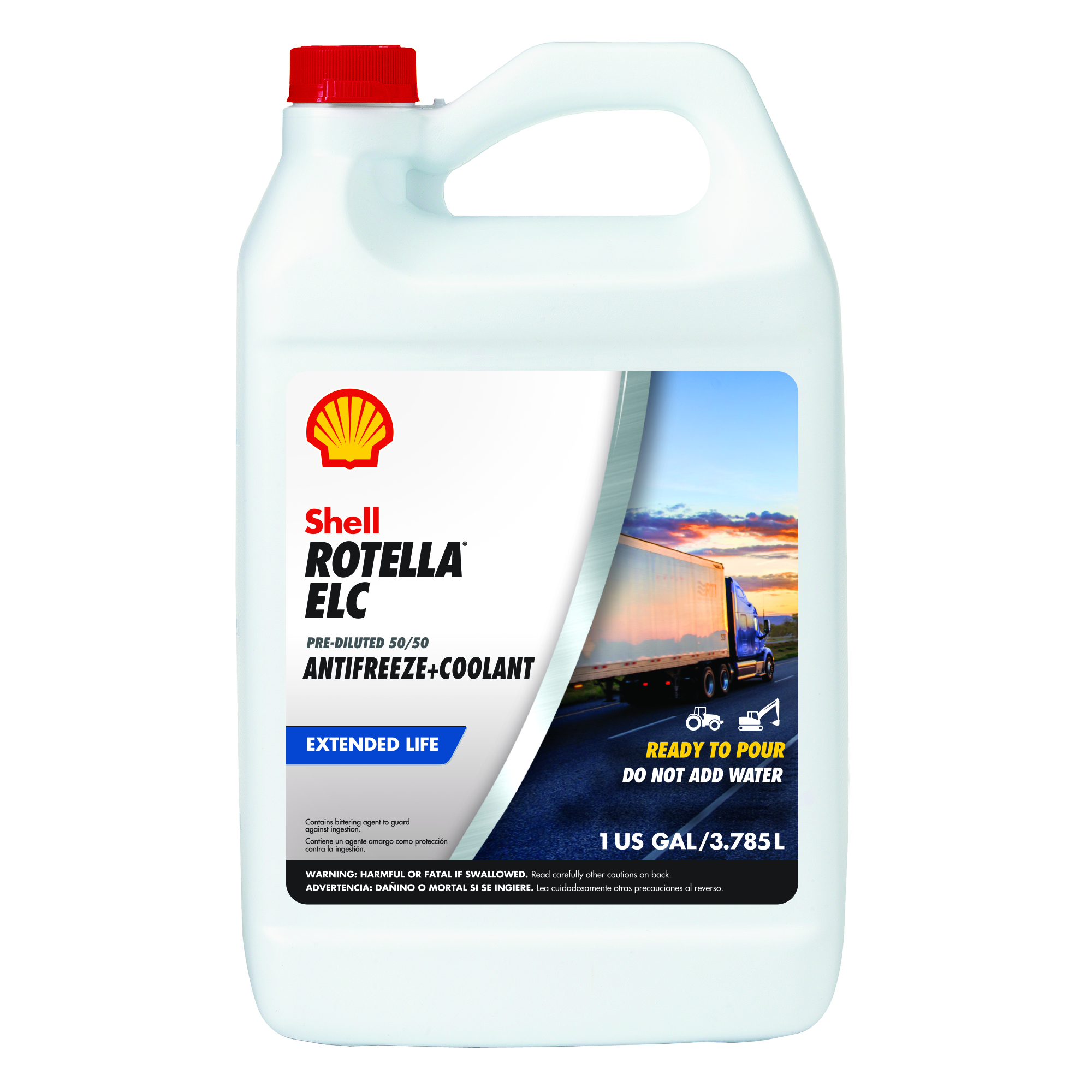 Shell Rotella ELC 50/50 - Red | Container: 1 Gallon Jug | Shipped as: Case of 6 X 1 Gallon Jugs - Heavy Duty Diesel & Fleet Antifreeze